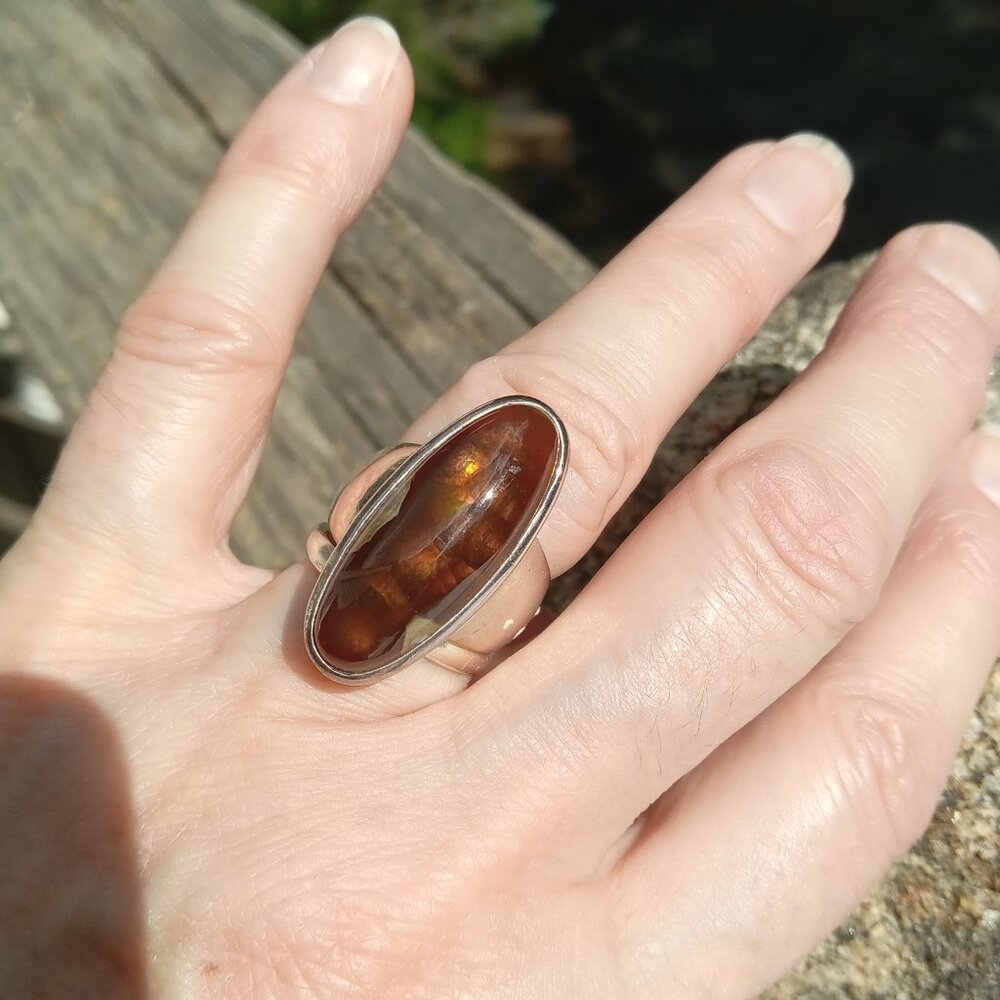 Fire Agate Ring in 925
